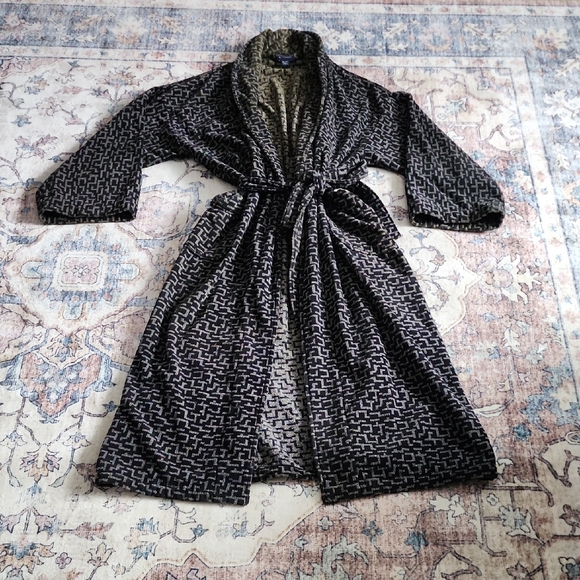 ​Roundtree & Yorke Mens 100% Cotton Plush Labyrinth Print Robe/House Coat 3-4XLT - Picture 10 of 16
